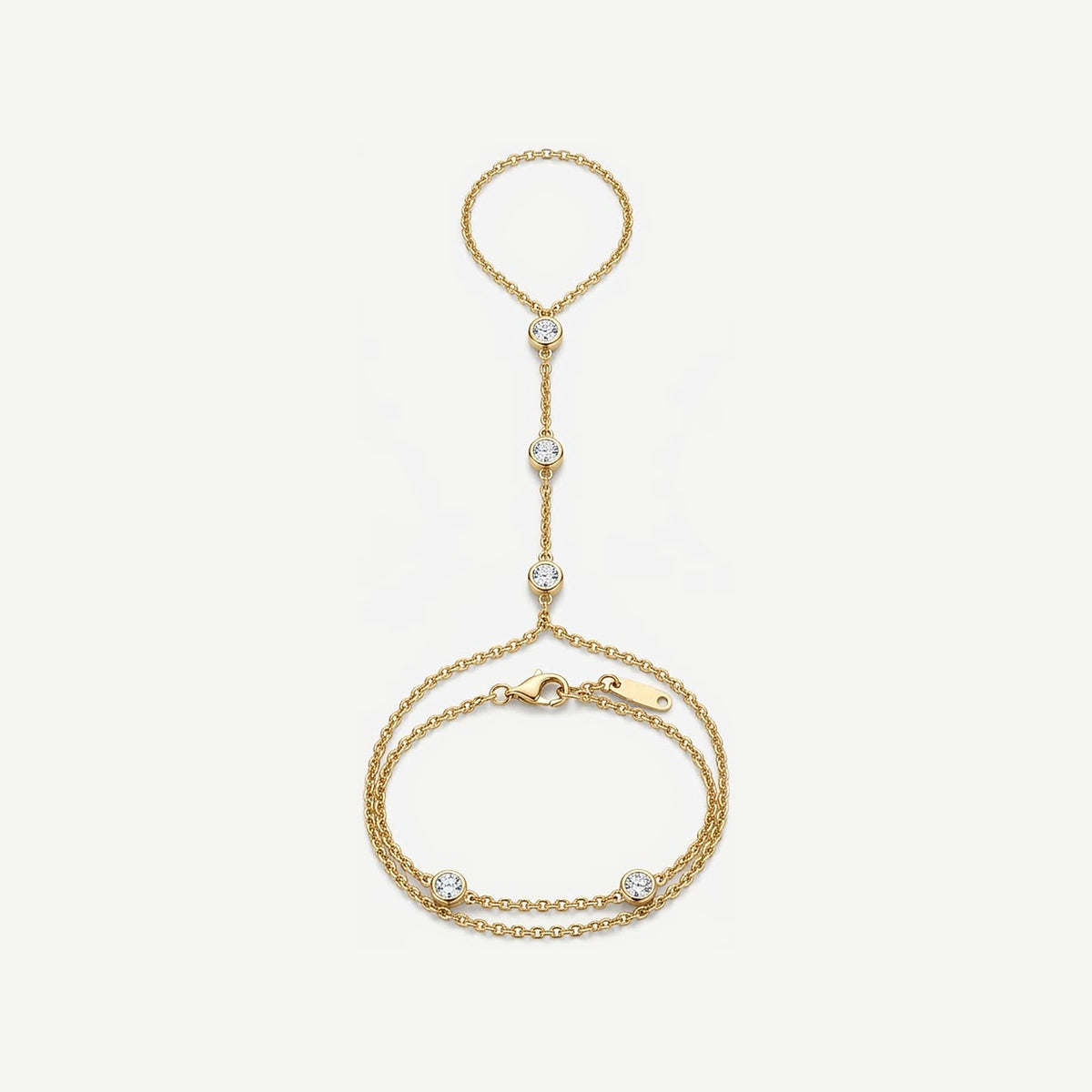 Bracelet de main Constellation doré à pierres serties