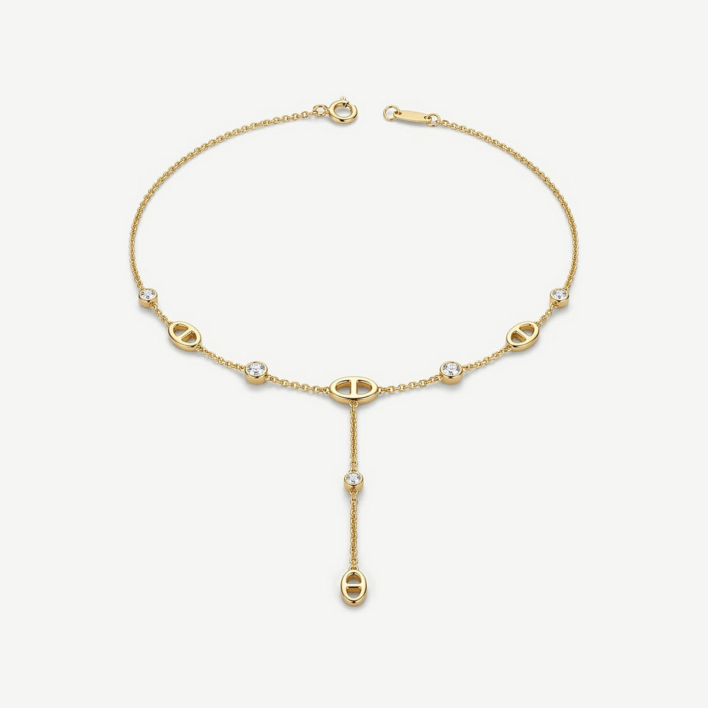 Collier Lariat Maille Marine